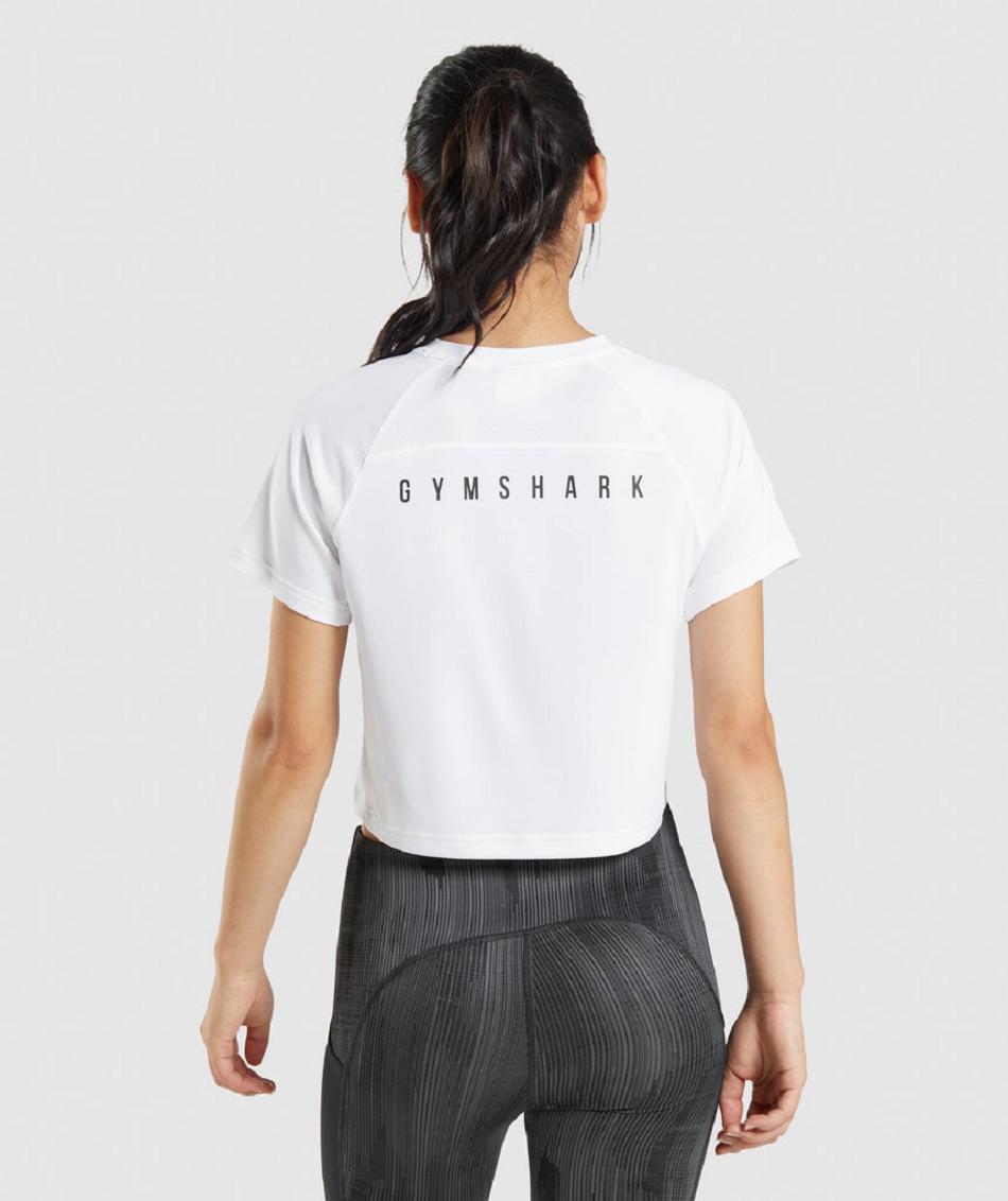 T Shirts Gymshark Deporte Midi Mujer Blancas | CO 2258WNB